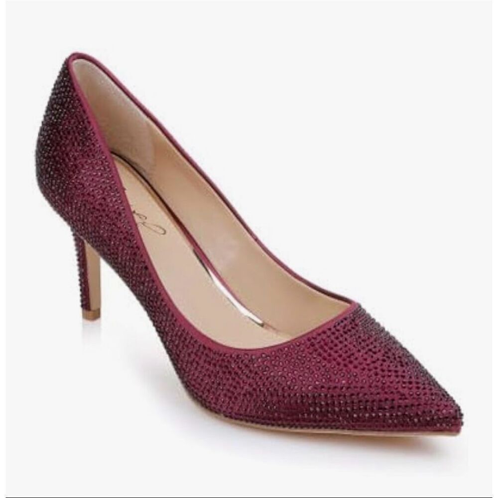 Jewel Badgley Mischka Women's Tyanna Crystal Pointed Toe Pumps